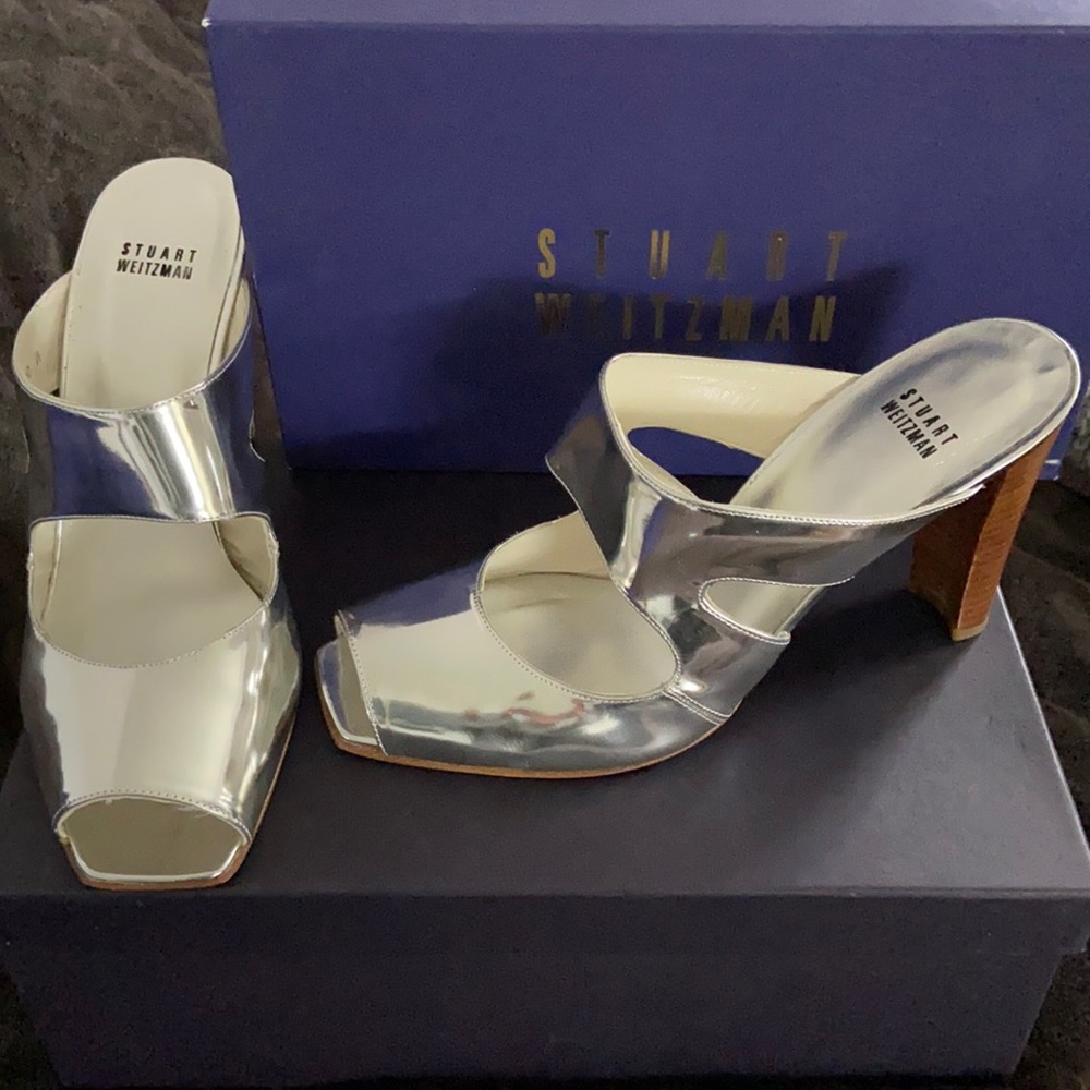 Designer Silver heels !!